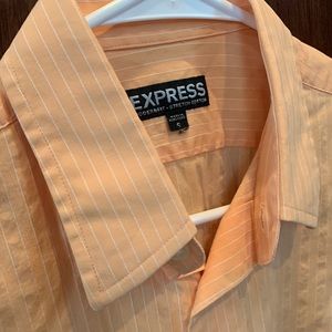Express Men’s Orange Pin Striped Dress Shirt